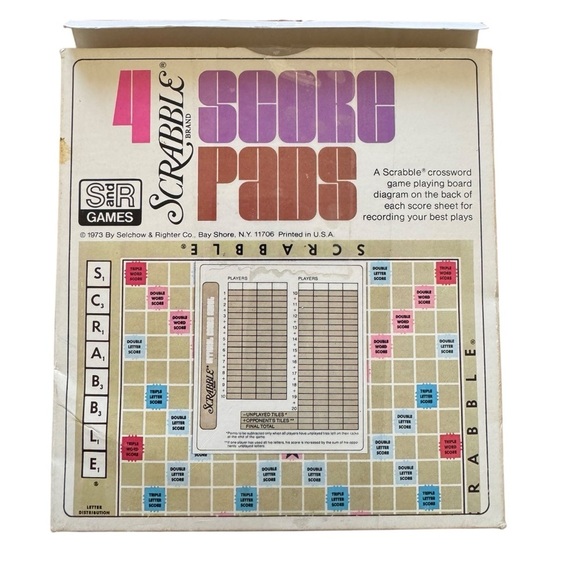 Vintage 1973 Scrabble Box Of 4 Score Pads - Picture 2 of 6